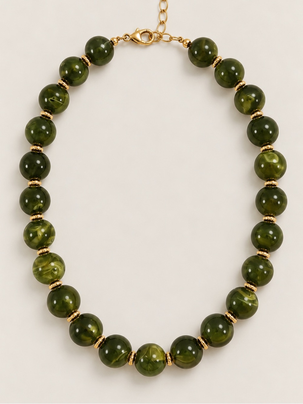 New! Olive Green Beaded Dopamine Necklace NWOT